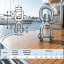 Galvanized Jaw to Eye Boat Marine Swivel, Mooring Jaw Eye Swivel Connector for Chain, Rope, Cable, and Anchor Use