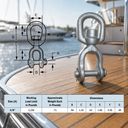 Galvanized Jaw to Eye Boat Marine Swivel, Mooring Jaw Eye Swivel Connector for Chain, Rope, Cable, and Anchor Use