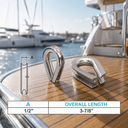 316 Stainless Steel Heavy Duty Wire Rope Thimble, Marine Cable Thimble for Shade Sail, Rigging, and Outdoor Use - PACK 5