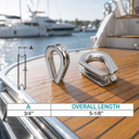 316 Stainless Steel Heavy Duty Wire Rope Thimble, Marine Cable Thimble for Shade Sail, Rigging, and Outdoor Use - PACK 5