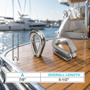 316 Stainless Steel Heavy Duty Wire Rope Thimble, Marine Cable Thimble for Shade Sail, Rigging, and Outdoor Use - PACK 5