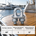 Galvanized Drop Forged Wire Rope Clips, Heavy Duty Marine Cable Clamps for Steel Cable, Rigging, Hoisting, Securing, and Loop Ends