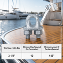 Galvanized Drop Forged Wire Rope Clips, Heavy Duty Marine Cable Clamps for Steel Cable, Rigging, Hoisting, Securing, and Loop Ends