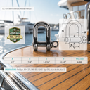 Mil Spec T316 Stainless Steel Forged Load Rated Screw Pin Anchor Shackle, Marine Grade Rigging Shackle for Chain and Cable