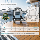 Mil Spec T316 Stainless Steel Forged Load Rated Screw Pin Anchor Shackle, Marine Grade Rigging Shackle for Chain and Cable
