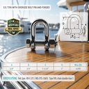 Marine T316 Stainless Steel Forged Bolt Pin Chain Shackle, Mil Spec Boat Rigging Shackle for Chain, Rope, Cable, and Anchor Use