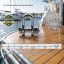 Marine T316 Stainless Steel Forged Bolt Pin Chain Shackle, Mil Spec Boat Rigging Shackle for Chain, Rope, Cable, and Anchor Use
