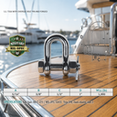 Marine T316 Stainless Steel Forged Bolt Pin Chain Shackle, Mil Spec Boat Rigging Shackle for Chain, Rope, Cable, and Anchor Use