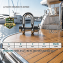 Marine T316 Stainless Steel Forged Bolt Pin Chain Shackle, Mil Spec Boat Rigging Shackle for Chain, Rope, Cable, and Anchor Use