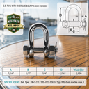 Marine T316 Stainless Steel Forged Bolt Pin Chain Shackle, Mil Spec Boat Rigging Shackle for Chain, Rope, Cable, and Anchor Use