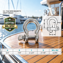Mil Spec T316 Stainless Steel Screw Pin Anchor Shackle, Drop Forged Non-Magnetic Marine Rigging Shackle for Boat and Chain