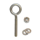 Marine Grade Stainless Steel Turned Eye Bolt, Eye Screw with Nut and Washers for Boat, Dock, Rigging, and Outdoor Use - PACK 10