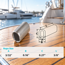 T316 Stainless Steel Chamfer Wire Rope Cable Clip Oval Sleeve, Crimping Tube Connector for Cable, Rigging, and Outdoor Use - PACK 10