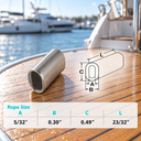T316 Stainless Steel Chamfer Wire Rope Cable Clip Oval Sleeve, Crimping Tube Connector for Cable, Rigging, and Outdoor Use - PACK 10