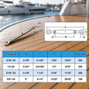 Marine Grade T316 Stainless Steel Eye-to-Eye Closed Body Turnbuckle for Boat Rigging, Cable Railing, Wire Rope Tensioning - PACK 5