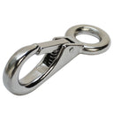 T316 Stainless Steel Fixed Eye Boat Snap Hook, Marine Grade 316 Clip for Rope, Chain, Cable, Rigging, and Outdoor Use - PACK 5