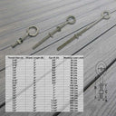 Marine Boat T316 Stainless Steel Turned Eye Bolt, Eye Screw with Nut and Washer Included for Dock, Deck, and Rigging Use