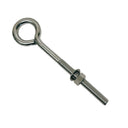 Marine Boat T316 Stainless Steel Turned Eye Bolt, Eye Screw with Nut and Washer Included for Dock, Deck, and Rigging Use