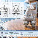 Marine Wire Rope Clip Cable Clamp, Drop Forged Galvanized Cable Clamp for Rigging, Rope Loops, and Outdoor Use - PACK 2