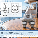 Marine Wire Rope Clip Cable Clamp, Drop Forged Galvanized Cable Clamp for Rigging, Rope Loops, and Outdoor Use - PACK 2