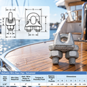 Marine Wire Rope Clip Cable Clamp, Drop Forged Galvanized Cable Clamp for Rigging, Rope Loops, and Outdoor Use - PACK 2