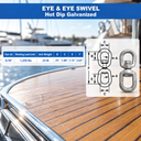Galvanized Steel Eye & Eye Swivel for Marine Boats, Mooring Connector and Rigging Hardware for Chain, Rope, and Cable