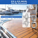 Galvanized Steel Eye & Eye Swivel for Marine Boats, Mooring Connector and Rigging Hardware for Chain, Rope, and Cable
