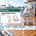 Screw Pin Anchor D Ring Shackle, Galvanized Steel Drop Forged Rigging Connector for Chain, Rope, Cable, and Towing