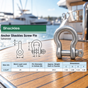 Screw Pin Anchor D Ring Shackle, Galvanized Steel Drop Forged Rigging Connector for Chain, Rope, Cable, and Towing