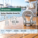 Screw Pin Anchor D Ring Shackle, Galvanized Steel Drop Forged Rigging Connector for Chain, Rope, Cable, and Towing