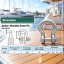Screw Pin Anchor D Ring Shackle, Galvanized Steel Drop Forged Rigging Connector for Chain, Rope, Cable, and Towing