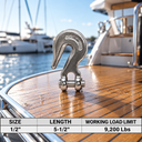 Marine Stainless Steel T316 Clevis Grab Hook, Boat Towing Tie Down Shackle for Chain, Rigging, Trailer, and Outdoor Use