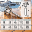 T316 Stainless Steel Swage Jaw Terminal, Marine Cable Wire Rope Fitting for Boat, Dock, Deck, and Rigging - PACK 5