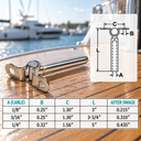 T316 Stainless Steel Swage Deck Toggle Terminal, Cable Railing Wire Rope Fitting for Deck, Stair, Lifeline - PACK 5