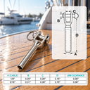T316 Stainless Steel Hand Swage Jaw Terminal, Marine Cable Railing Wire Rope Fitting for Dock, Deck, Lifeline, Outdoor Use - PACK 5