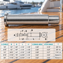 Marine Grade T316 Stainless Steel Streamline Receiver and Stud, Cable Railing Wire Rope End Fitting for Outdoor Use - PACK 20