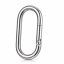 T316 Stainless Steel Straight Snap Hook Oval Carabiner, Marine Boat Quick Connect Clip for Rigging, Sailing, and Outdoor Use - PACK 5