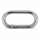 T316 Stainless Steel Straight Snap Hook Oval Carabiner, Marine Boat Quick Connect Clip for Rigging, Sailing, and Outdoor Use - PACK 5