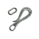 Stainless Steel Pelican Hook with Loop, Marine Boat Rigging Quick Release Hook for Sailing, Rope, Cable, and Outdoor Use - PACK 10