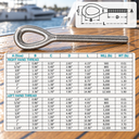 T316 Stainless Steel Drop Forged Turnbuckle Eye, Marine Grade Rigging Hardware for Cable Tensioning and Wire Rope Systems - PACK 4