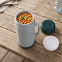 1L / 33 oz Insulated Food Jar, Double Lid Vacuum Insulated Leakproof Thermal Lunch Container for Soup, Stew, and Meals