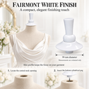 Fairmont 99mm White Mannequin Neck Block, Dress Form Neck Top Finial, Replacement Neck Cap for Fabric Mannequin Displays