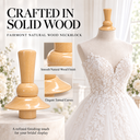 Fairmont 99mm Natural Wood Mannequin Neck Block, Dress Form Neck Top Finial, Replacement Neck Cap for Fabric Mannequin Displays