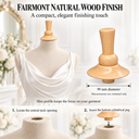 Fairmont 99mm Natural Wood Mannequin Neck Block, Dress Form Neck Top Finial, Replacement Neck Cap for Fabric Mannequin Displays