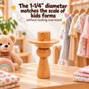 Champagne 1-1/4" Mannequin Neck Cap, Solid Wood Neck Block For Fabric Children’s Dress Forms And Kids Apparel Displays