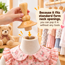 Champagne 1-1/4" Mannequin Neck Cap, Solid Wood Neck Block For Fabric Children’s Dress Forms And Kids Apparel Displays