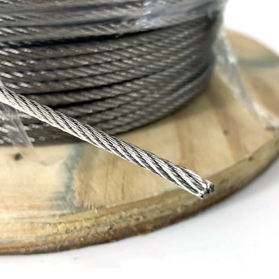 3/16" Stainless Steel 316 Wire Rope 1000ft, T316 Steel Wire Cable, Deck Railing 7x19 Strands Construction, 2900LBS Breaking Strength for Stair Handrail Clothesline
