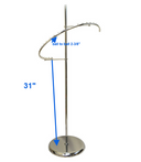 Spiral Clothing Rack 67" High with 29 Ball Stops - Chrome Garment Rack
