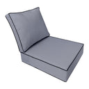 Large Size Outdoor Deep Seat Back Rest Bolster Cushion Insert and Slip Cover Set