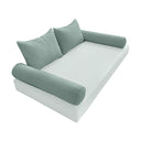 Model-4 TWIN SIZE Bolster & Back Pillow Cushion Outdoor SLIP COVER ONLY